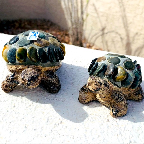 Other - 🐢🐢 Set of 2 Small Stone Turtles In/Outdoor Decor